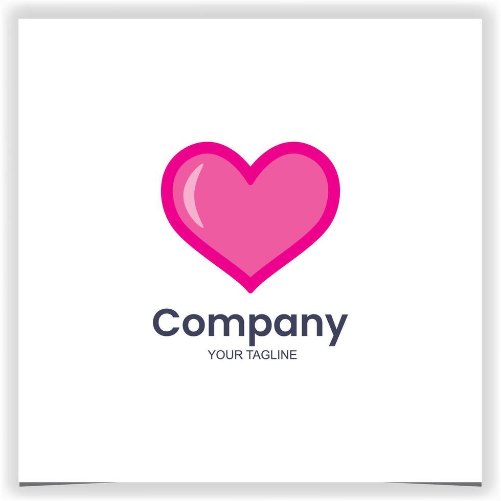 Pink logo in a heart shape design template vector