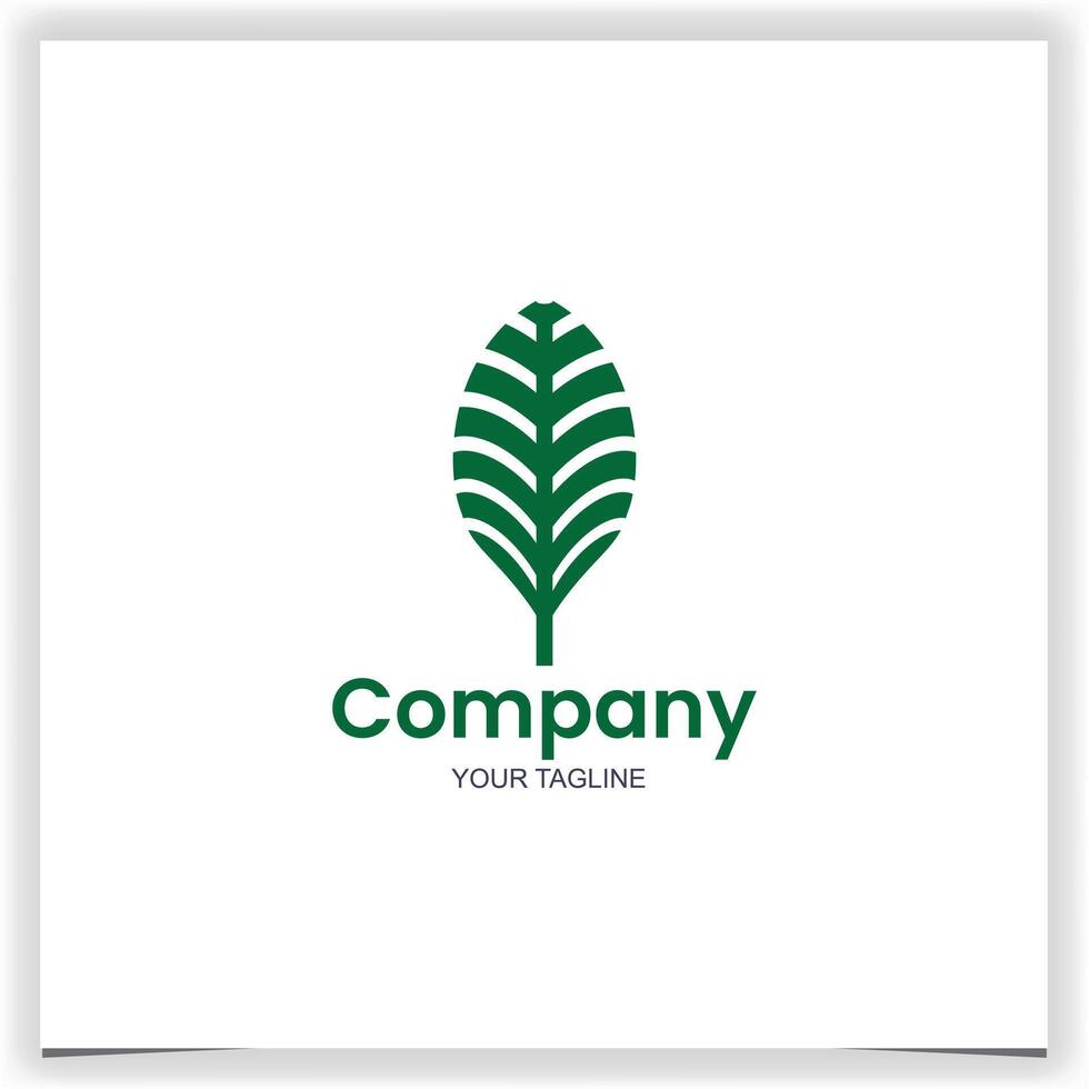 geometric leaf logo design template vector