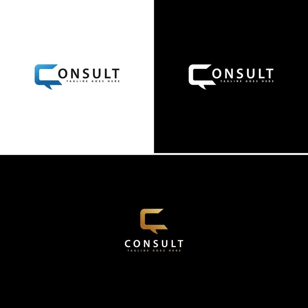 Luxury minimalist logo consult, letter C logo design vector