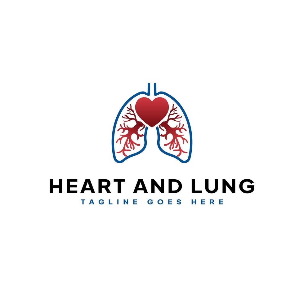 Logo icon sign illustration of lungs and heart vector