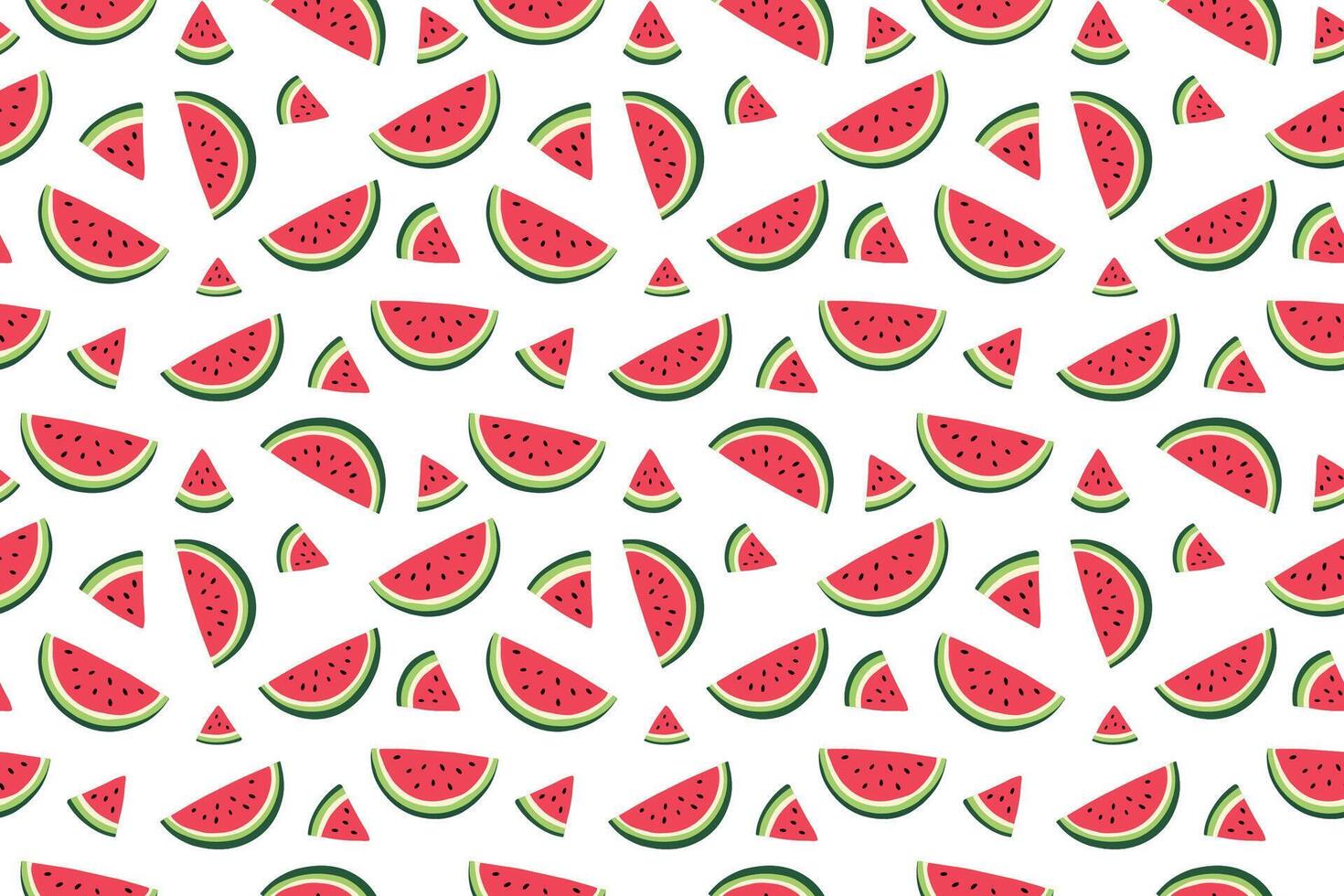 Watermelon Slices Summer Seamless Pattern on White Backdrop for Fabric and Wrapping Paper vector