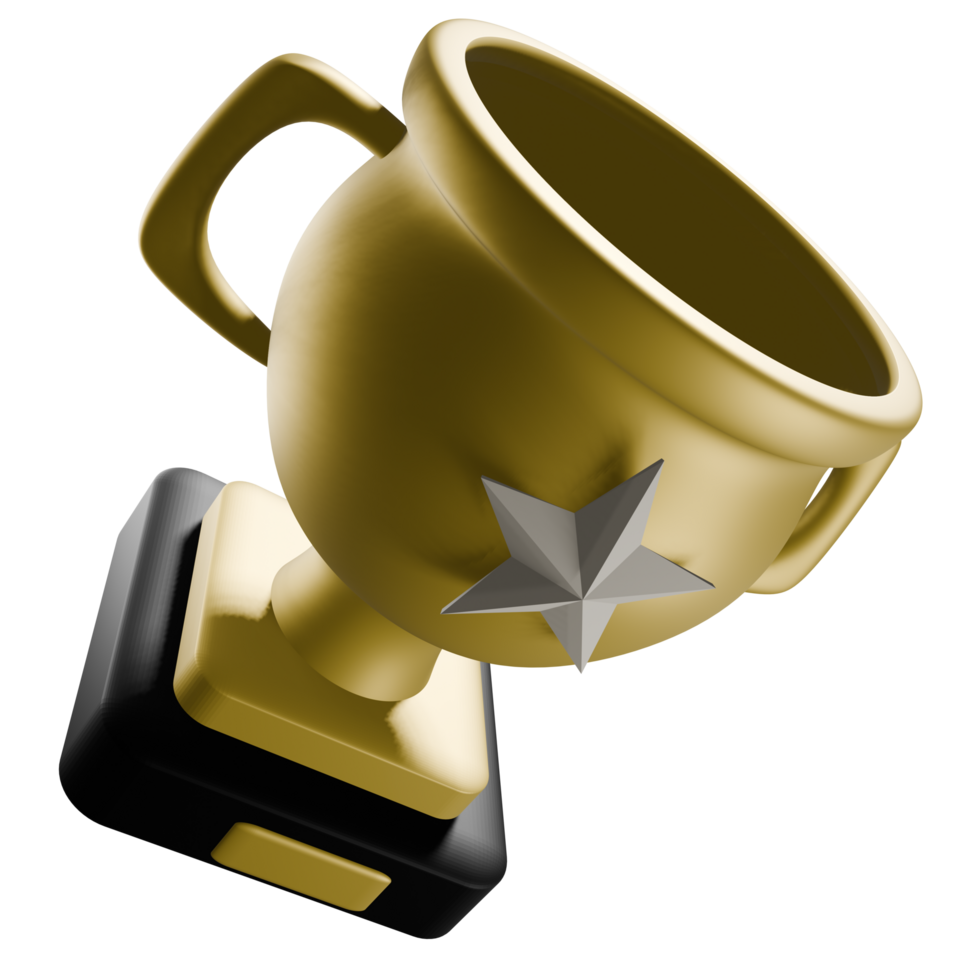 3d d'or trophée png