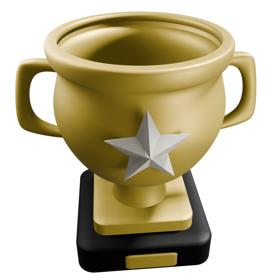 3d d'or trophée png