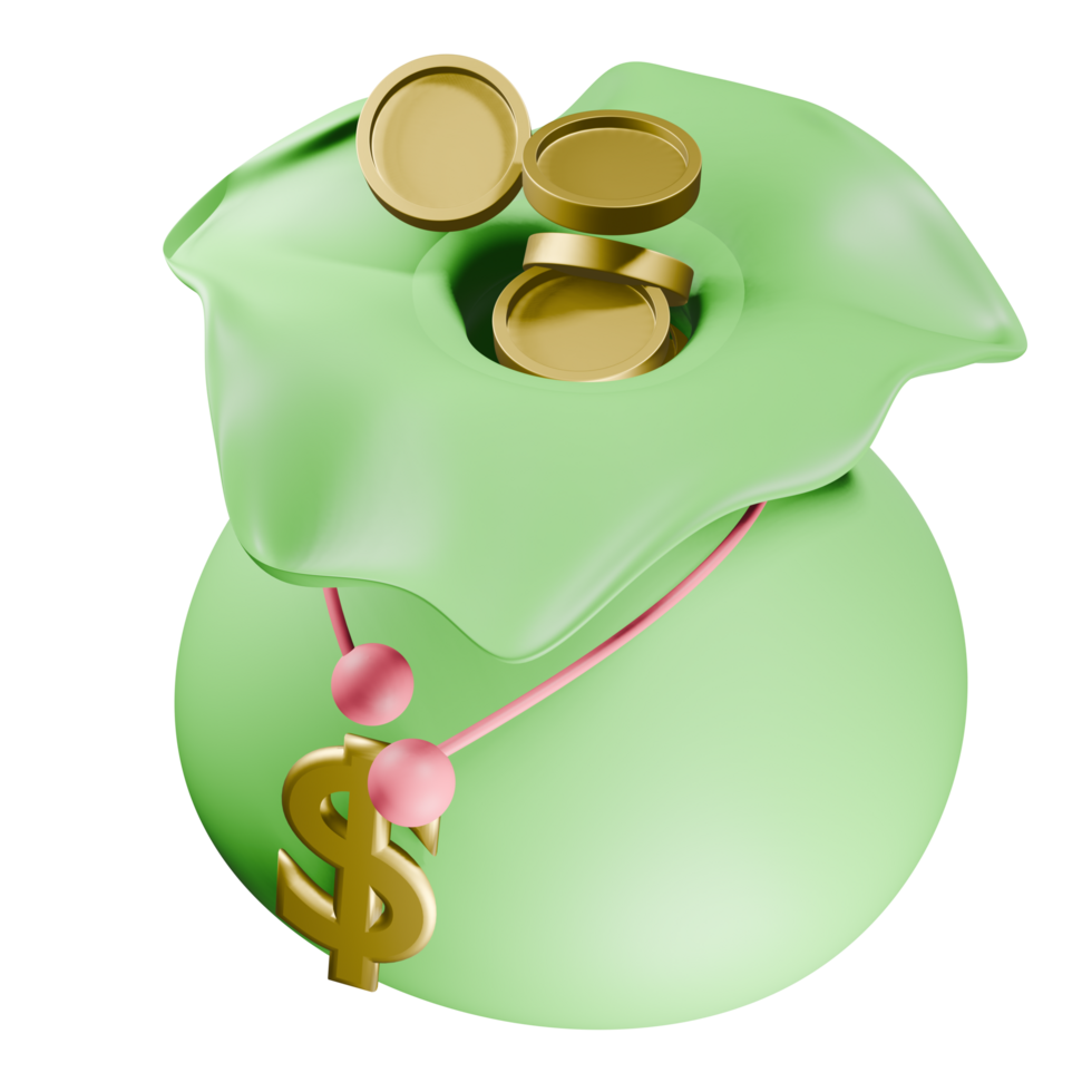 3D Money Bag png
