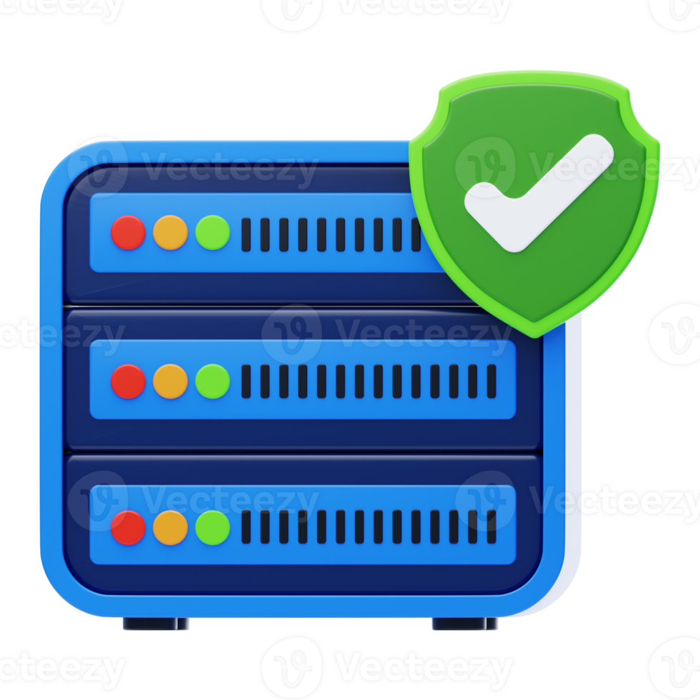 server sicurezza 3d icona. server protezione 3d icona png