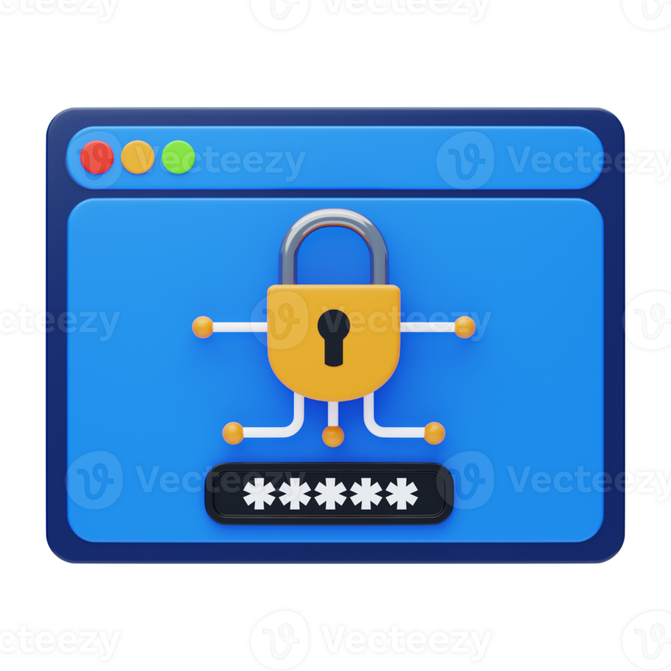 Browser Sicherheit 3d Symbol. Anmeldung Sicherheit 3d Symbol png