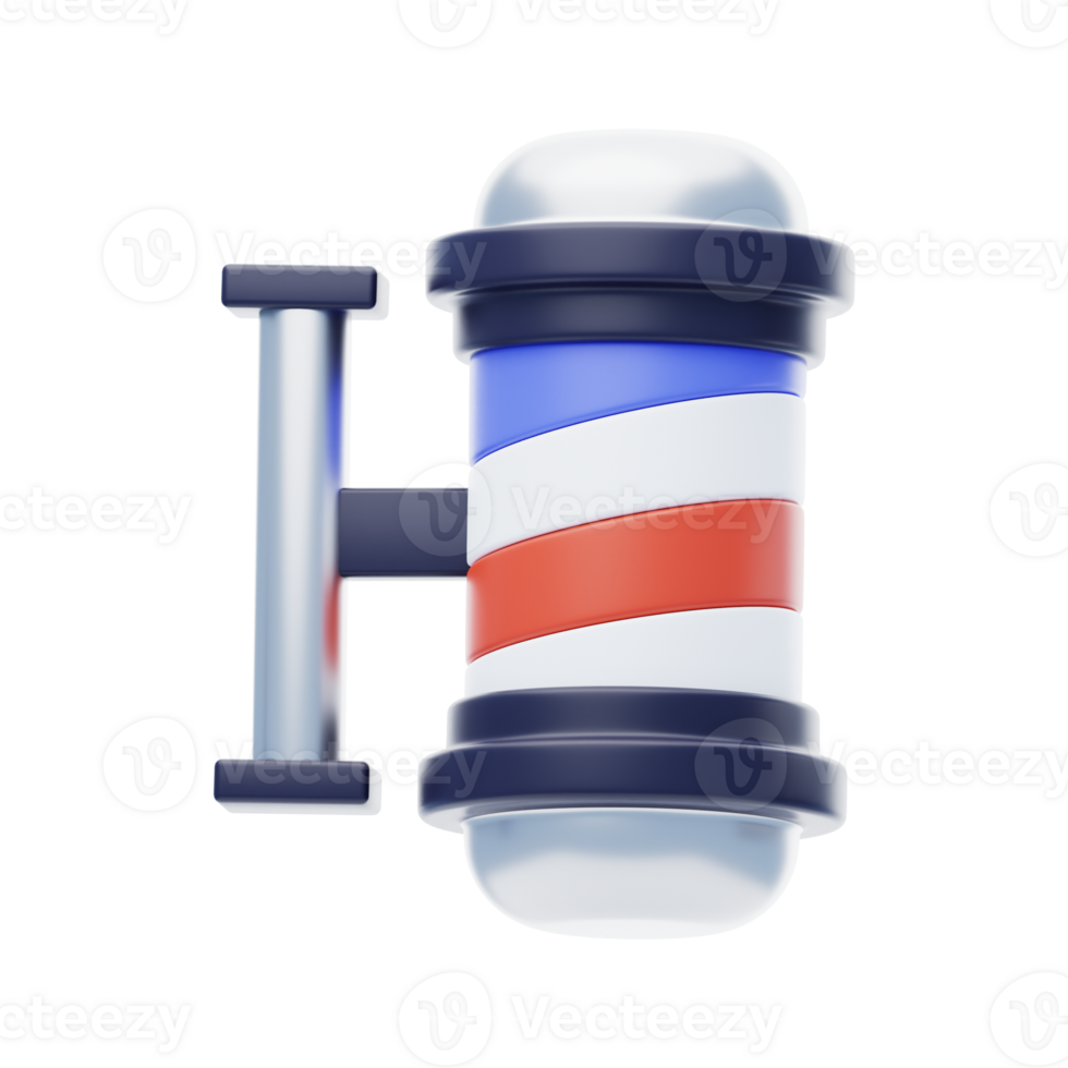 Barber Pole 3D Icon. Babershop Pole 3D Icon png