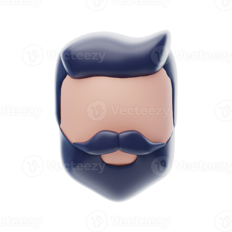 Barber Men 3D Icon. Beard 3D Icon png