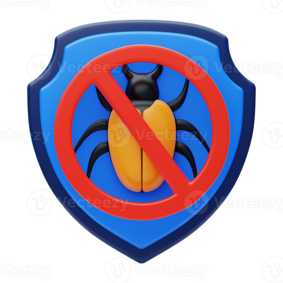 Anti Malware 3D Icon. Virus Security 3D Icon png