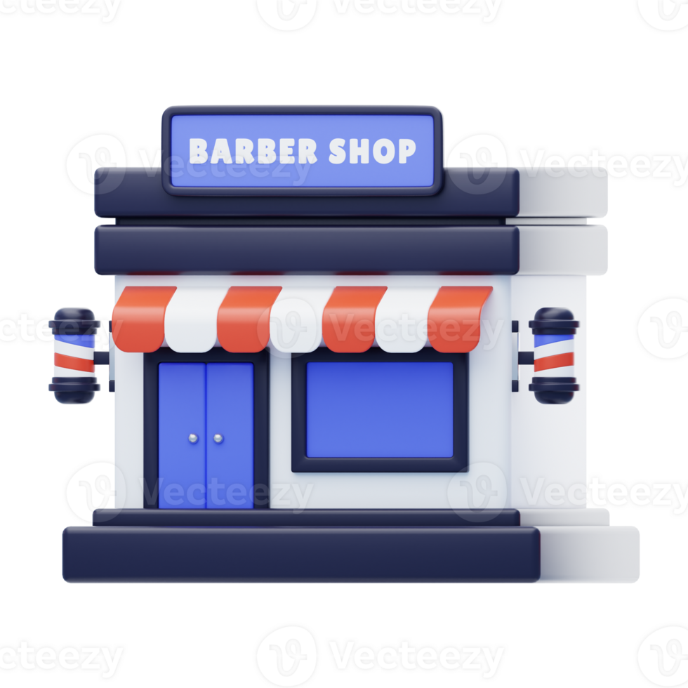 Barber Shop 3D Icon. isometric icon representing barbershop png