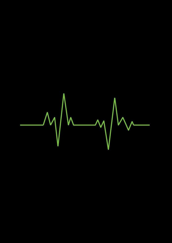 Green heartbeat line. Heart cardiogram line symbol. vector