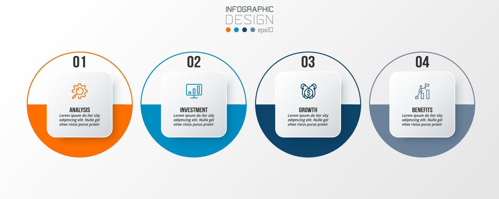 Infographic template business concept with step. vector