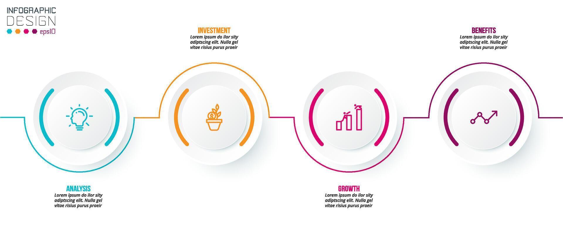 Timeline chart business infographic template. vector