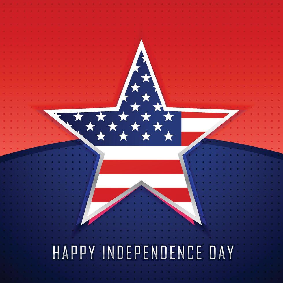 star with american flag background vector