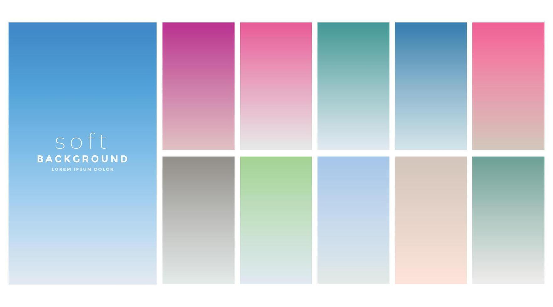 soft gradients colors swatch set vector