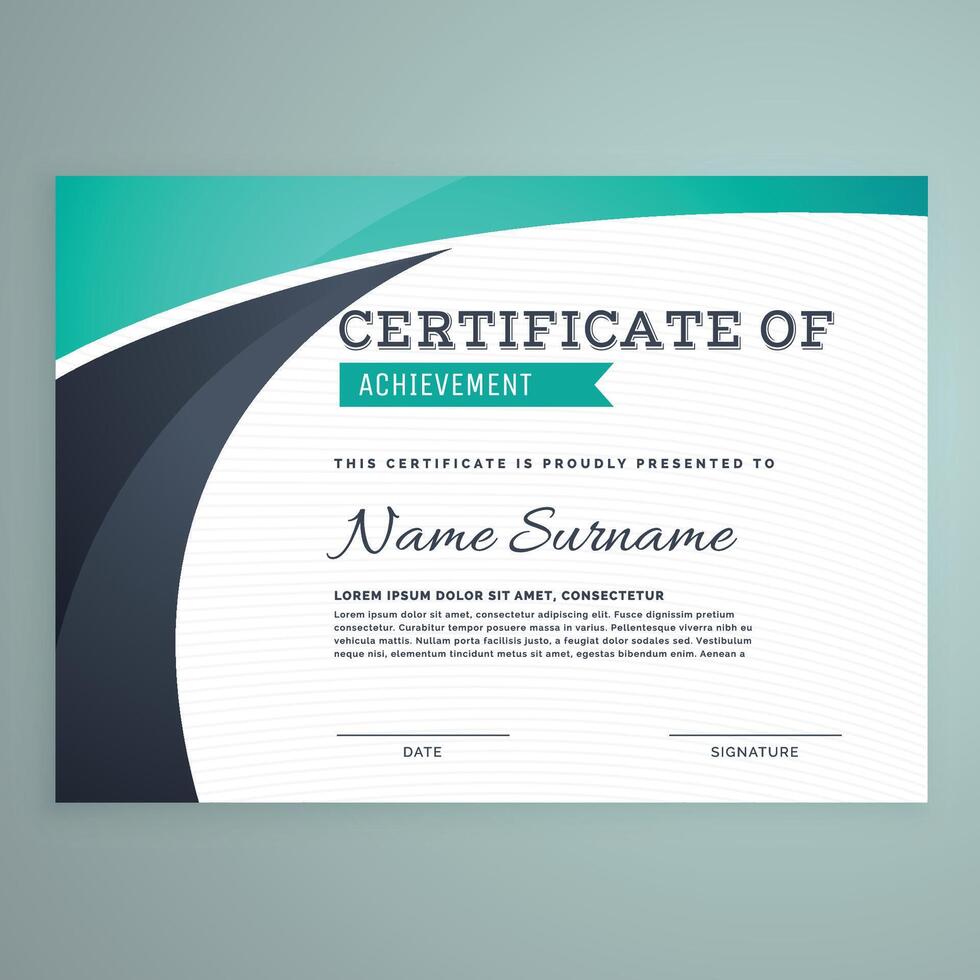 elegante azul certificado diseño modelo vector