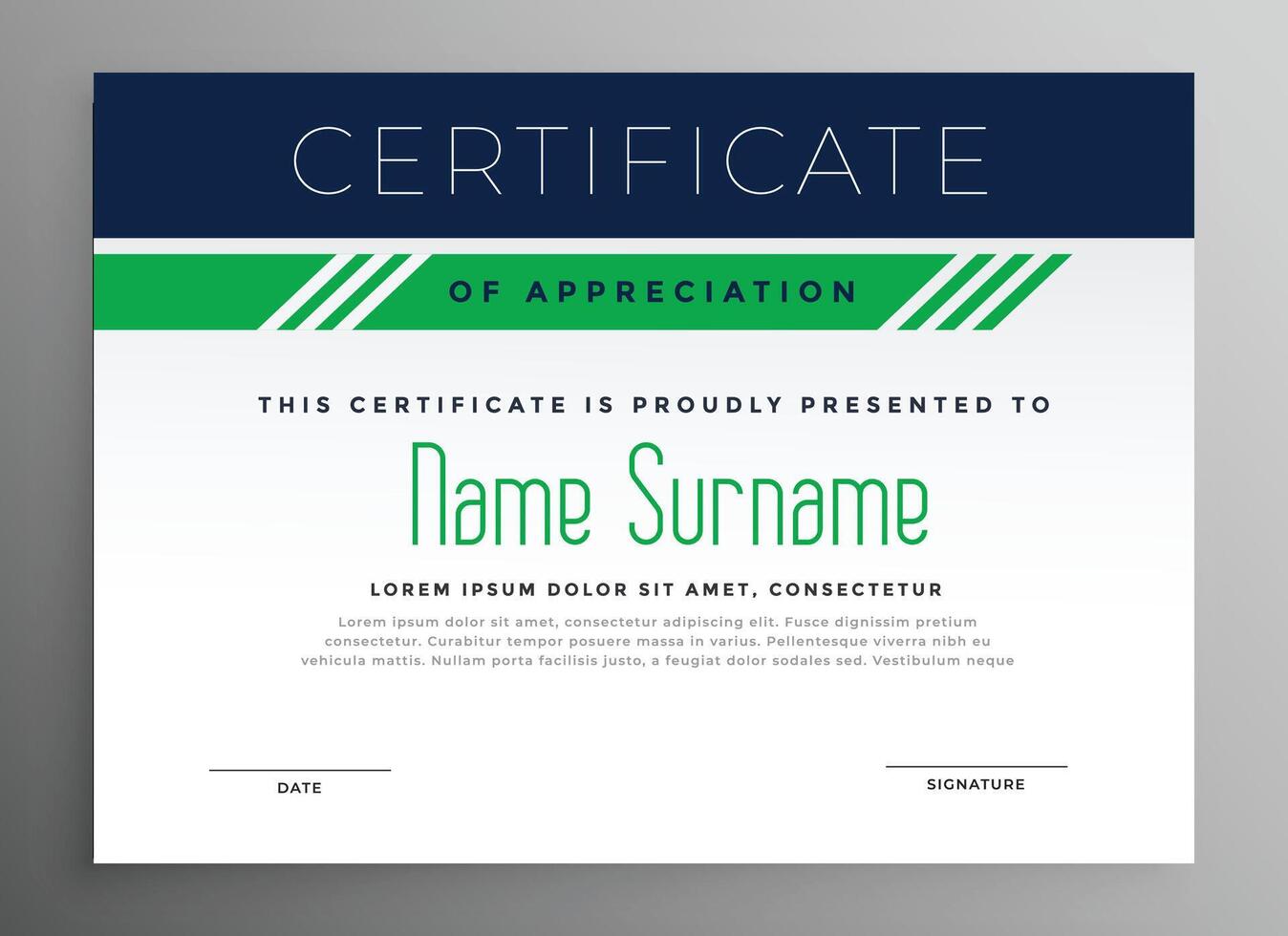 corporate appreciation certificate design template vector