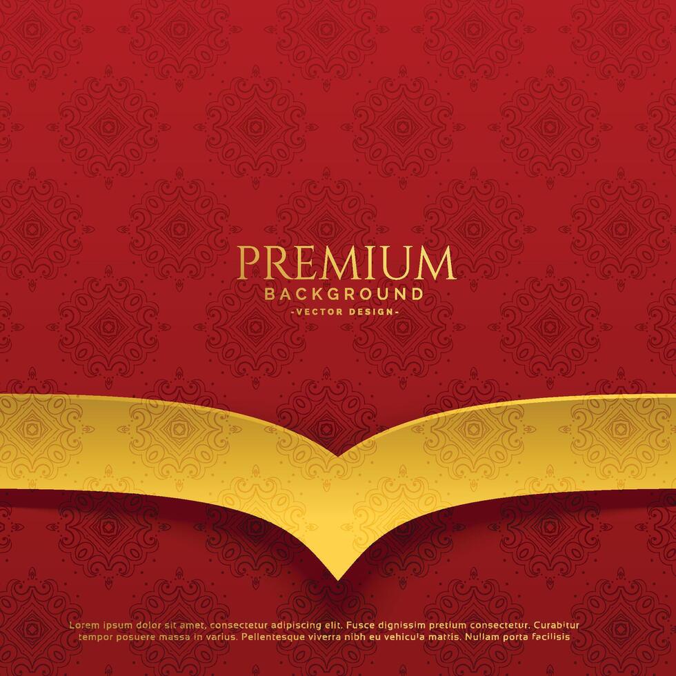 premium red and golden background design vector