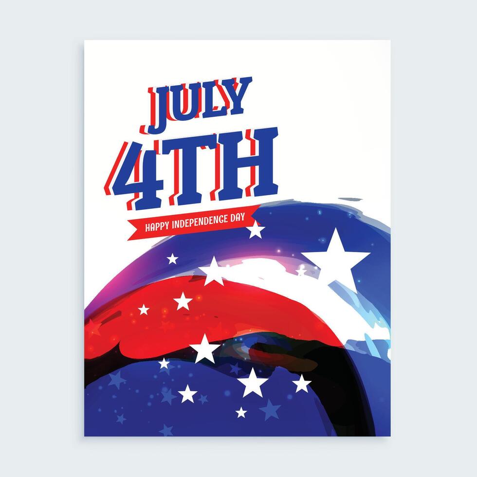 4th of july independence day flyer vector