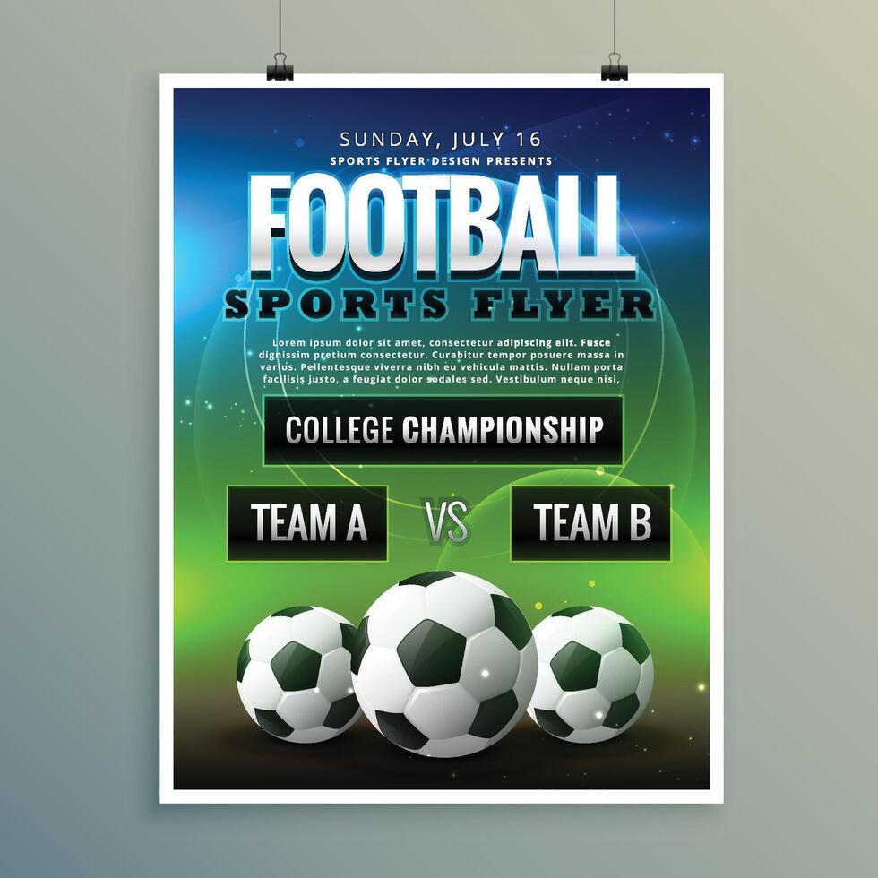 soccer football poster flyer template vector