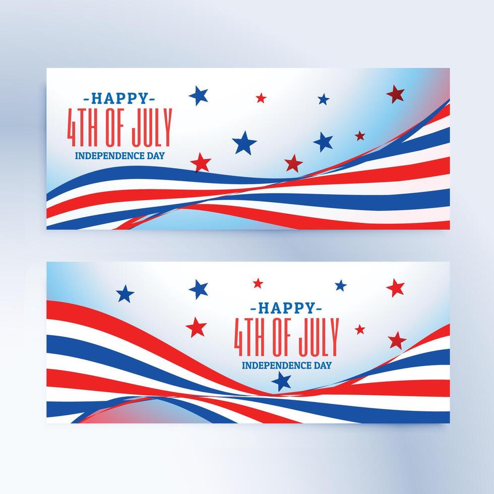 4th of july banners set vector