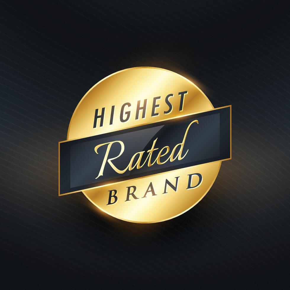 más alto clasificado marca dorado etiqueta o Insignia diseño vector
