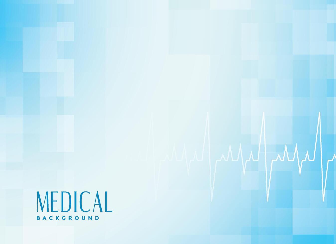medical healthcare blue background with cardiograph vector