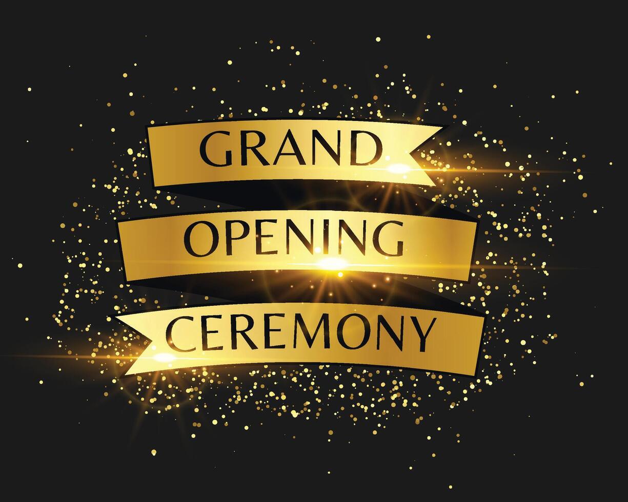 grand opening ceremony golden invitation background vector
