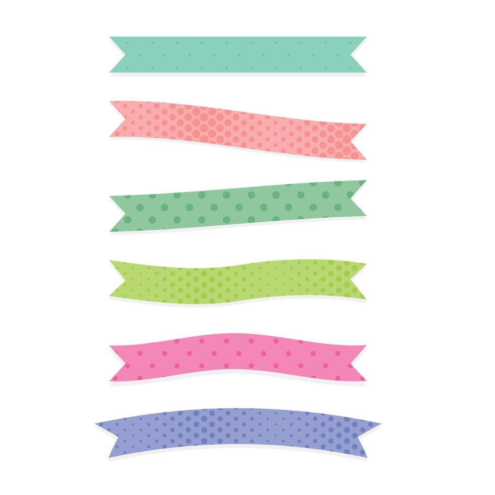 cute set of ribbons design vector