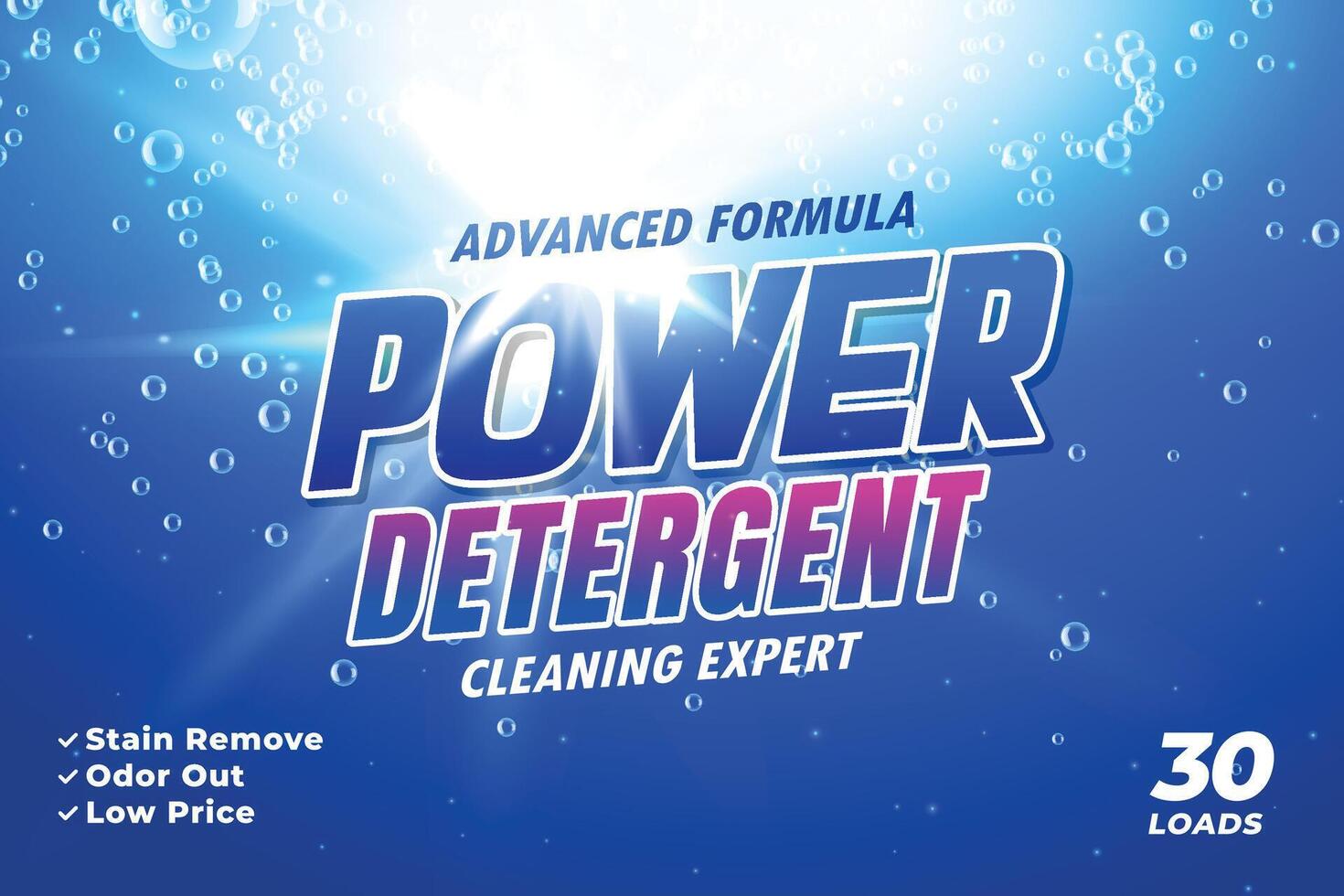 package design template for laundry detergent vector