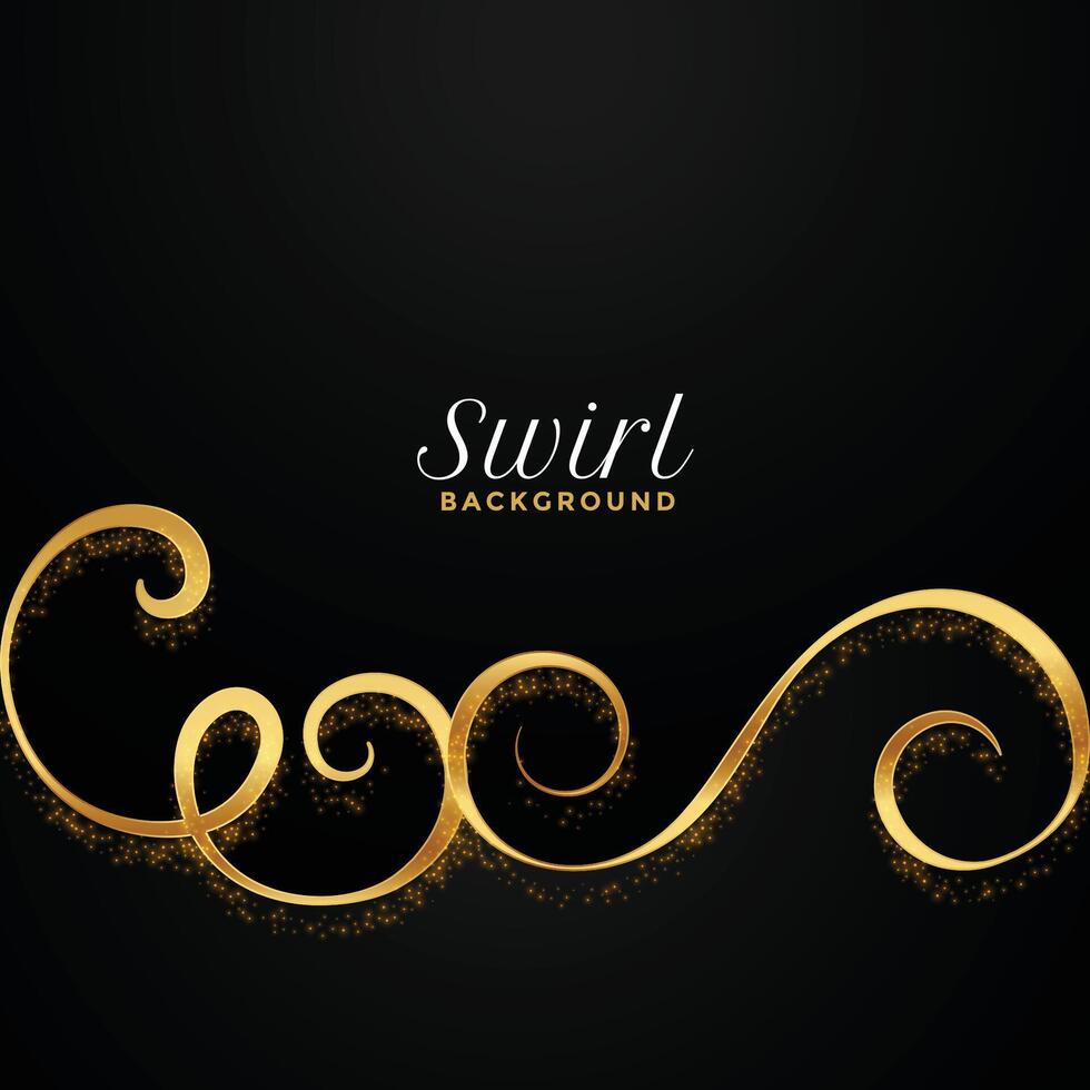 beautiful golden floral swirl background design vector