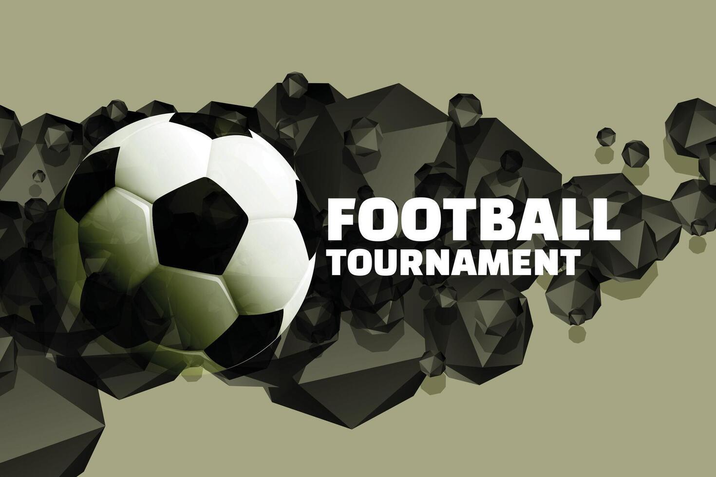 football tournament background with abstract 3d shapes vector