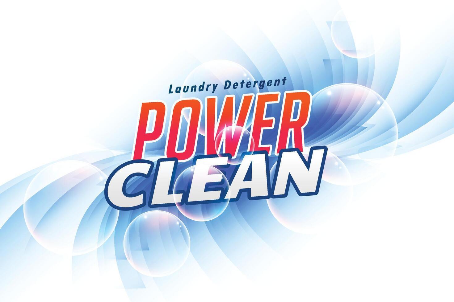 power clean laundry detergent packaging concept banner design vector