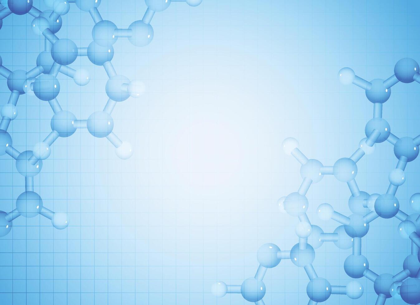 blue molecules background for science and medical healthcare vector