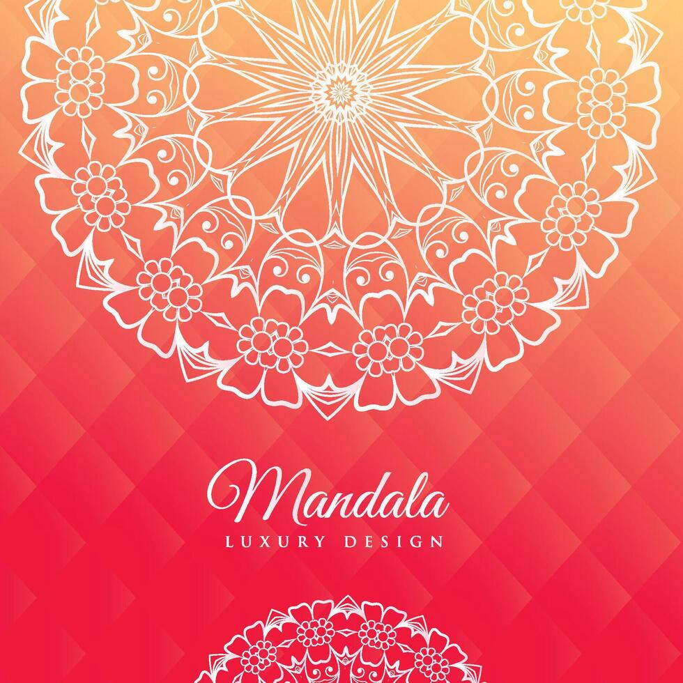 bright pink background with mandala art vector