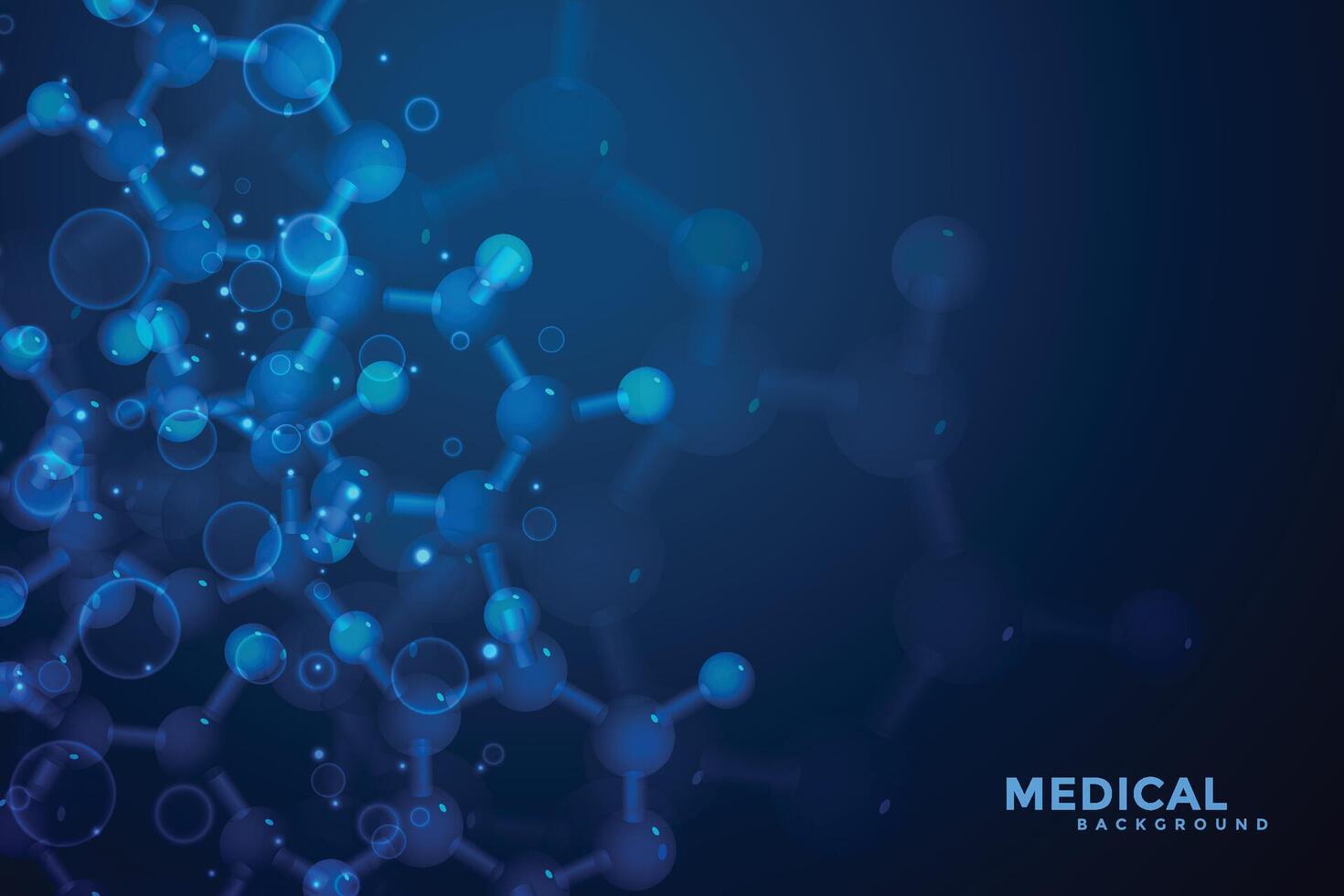 abstract molecules medical science background vector