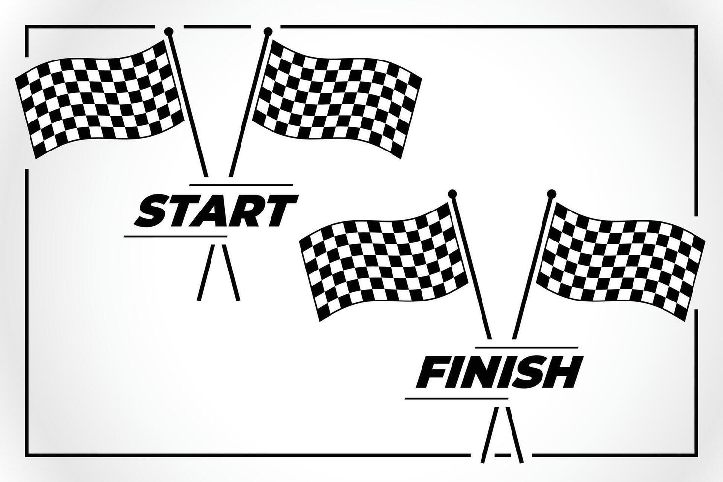 checkered flag for start and finish race vector