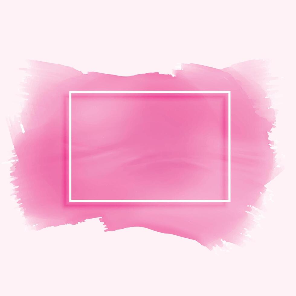 pink watercolor stain texture with empty frame vector