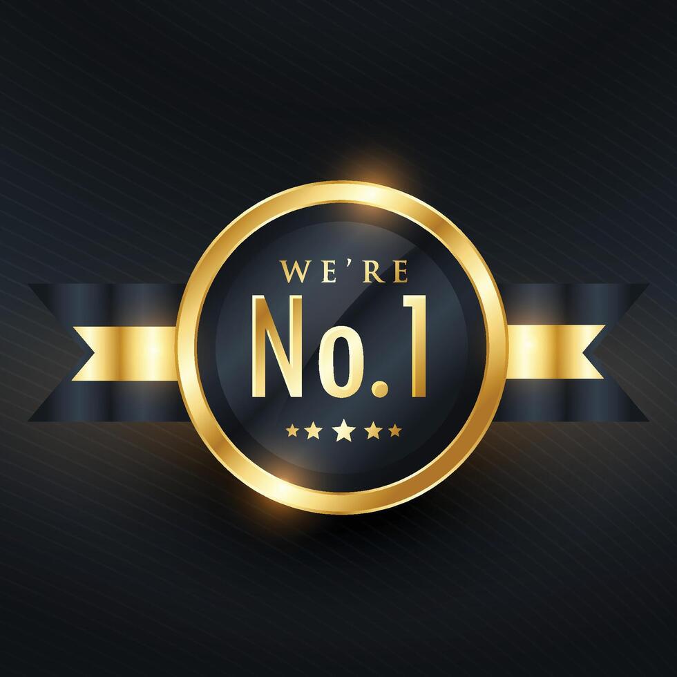 No. 1 leadership business golden label design vector