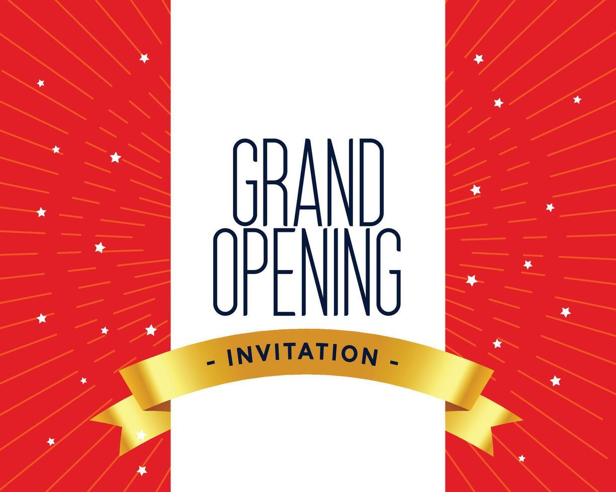 grand opening invitation card template vector