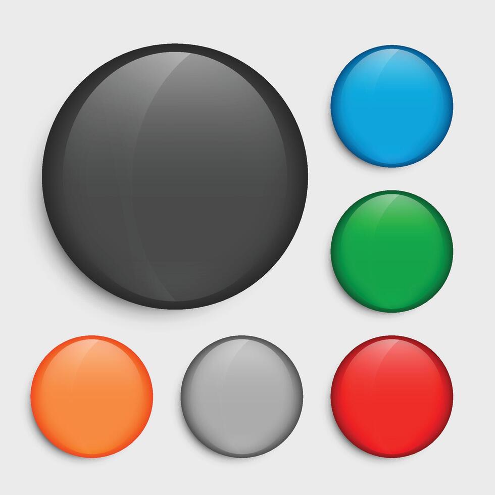 vacío circulo botones conjunto en muchos colores vector