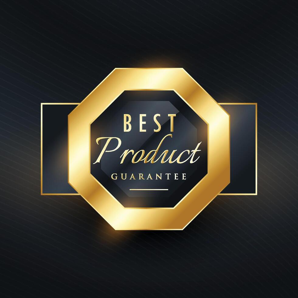 mejor producto garantizar dorado sello etiqueta diseño vector