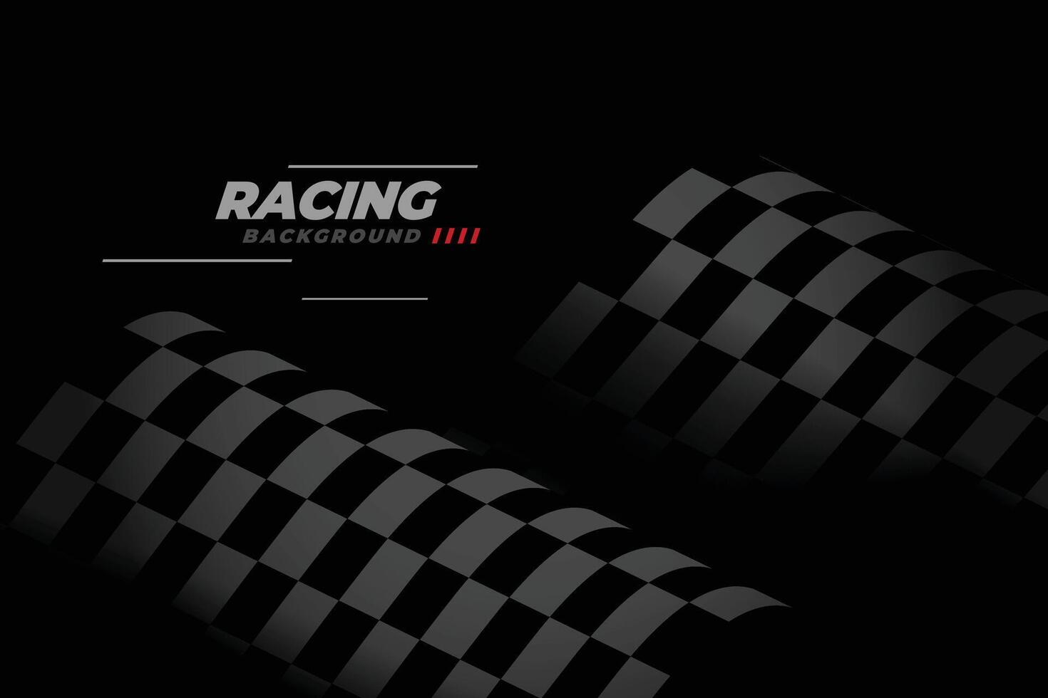 black racing background with checkered flag vector