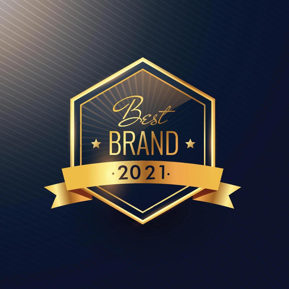 best brand of 2021 golden label design vector