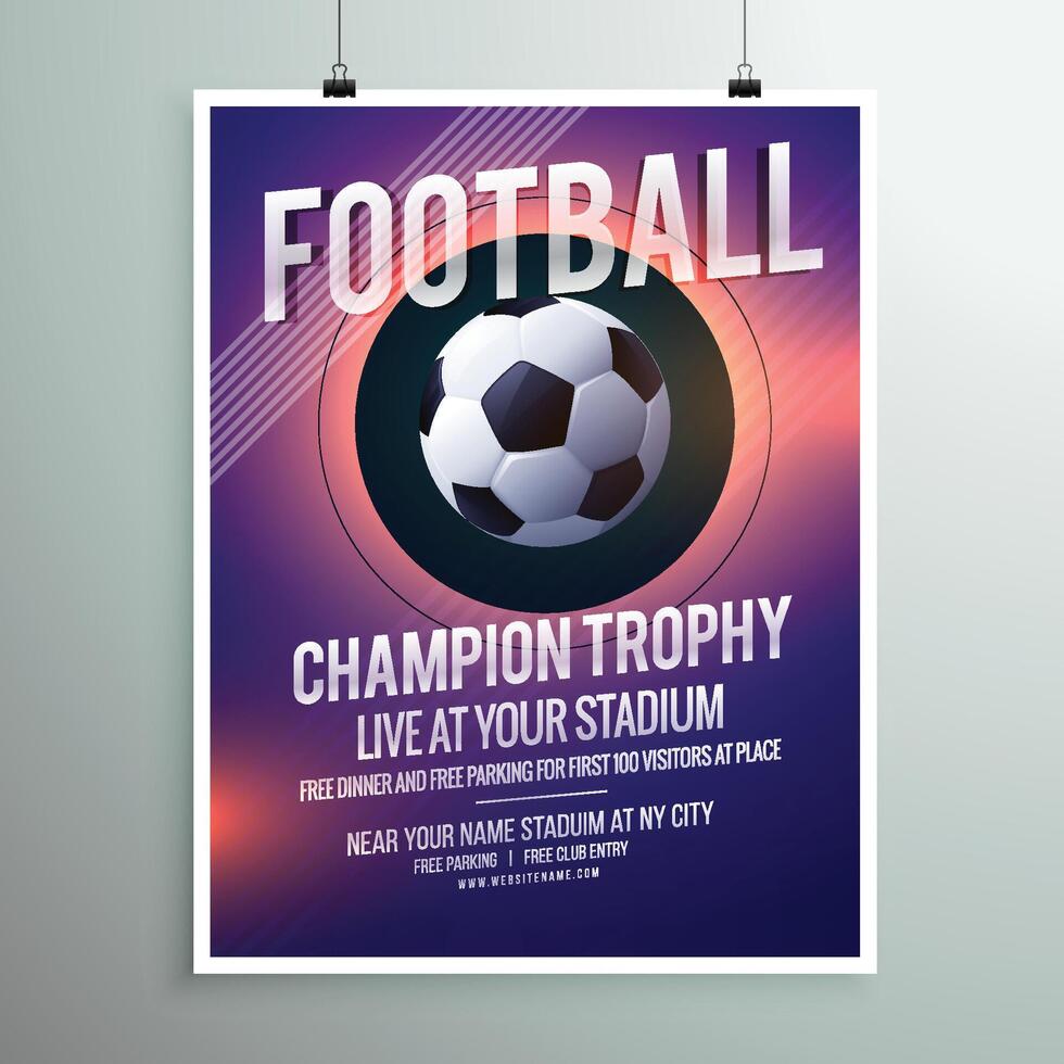 football championship trophy flyer brochure template vector