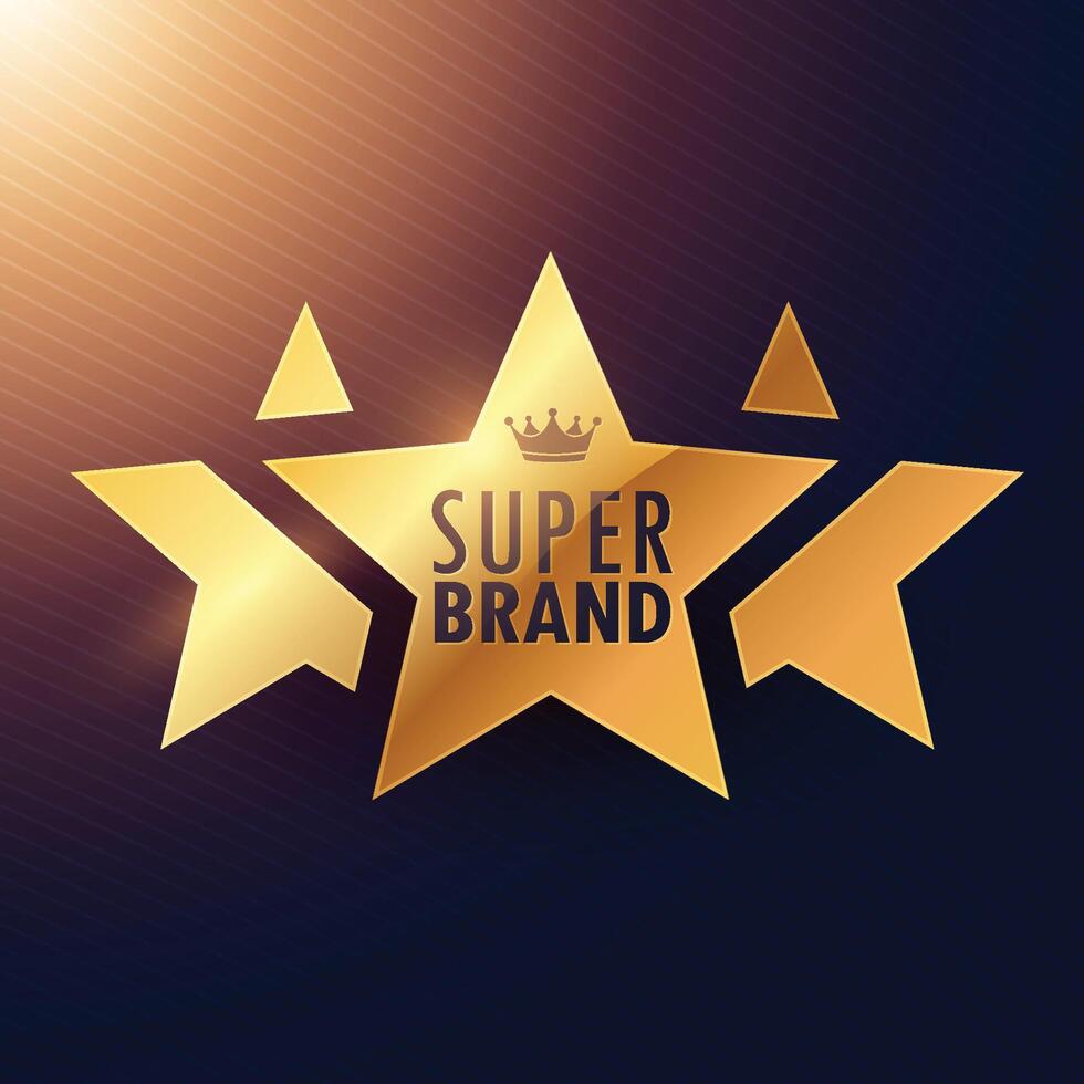 super brand three star golden label for your promotion vector