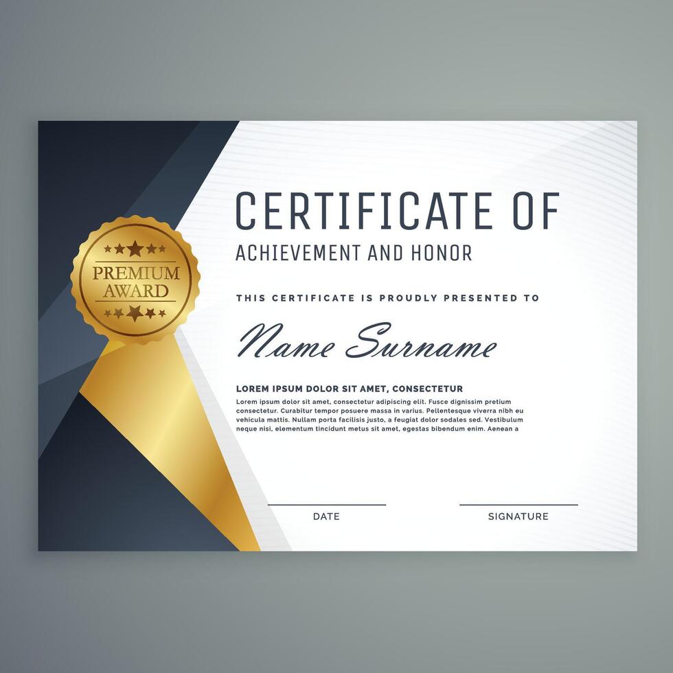 premium certificate of appreciation award design vector