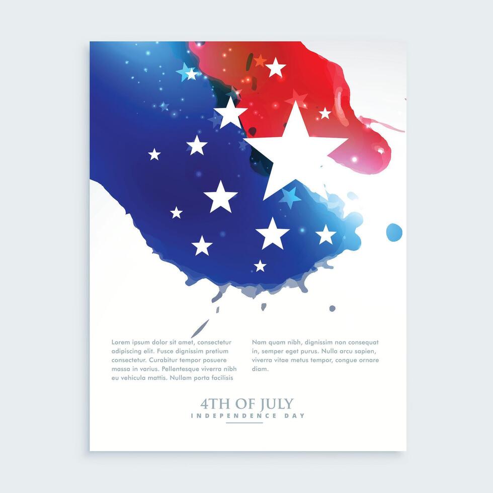 american 4th of july flyer design vector