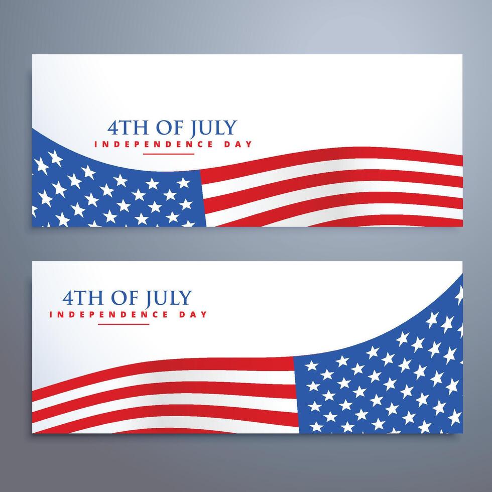 4th of july flag banners vector