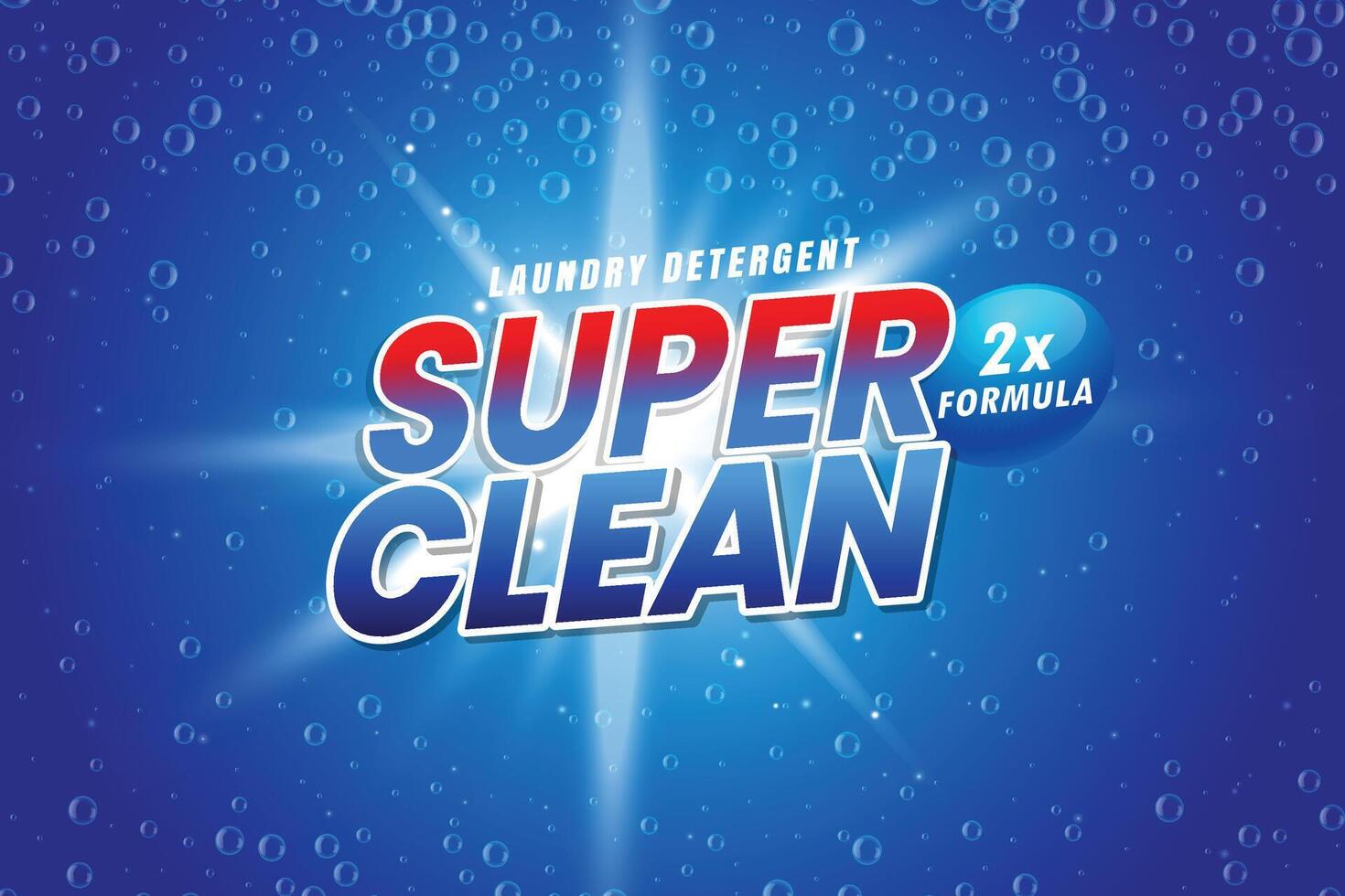 super clean laundry detergent packaging concept template design vector